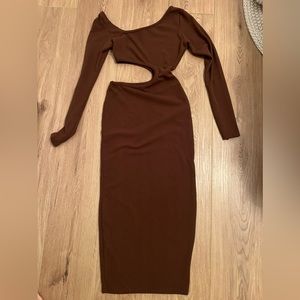 Cut out brown dress